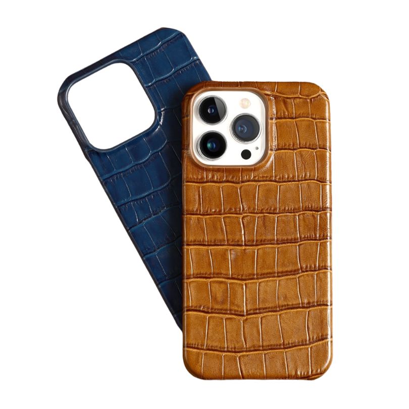 Luxury Crocodile Texture Genuine Leather iPhone Case-Mobile Phone Cases-For iphone 12-black-Free Shipping Leatheretro