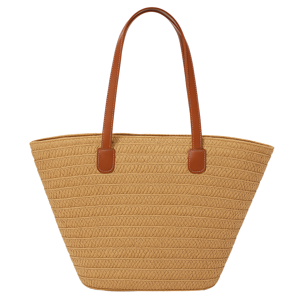 Luxury Designer Straw Tote Bag for Women-Tote Bag-Khaki-Free Shipping Leatheretro