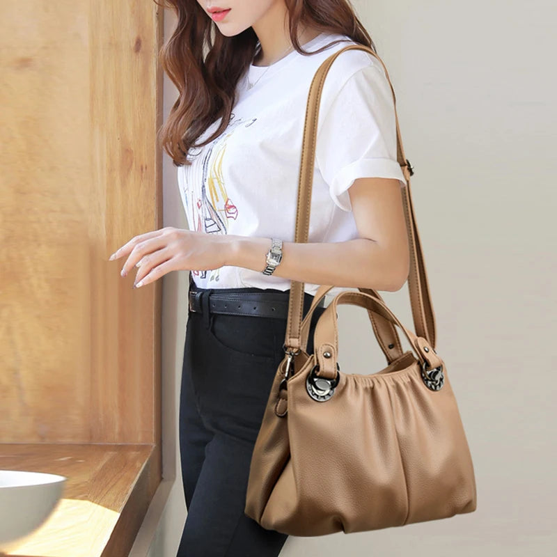 Luxury High-Quality Genuine Leather Women's Shoulder Bag-Handbags-Green-Free Shipping Leatheretro