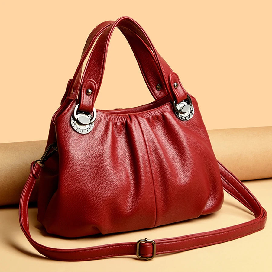 Luxury High-Quality Genuine Leather Women's Shoulder Bag-Handbags-Green-Free Shipping Leatheretro