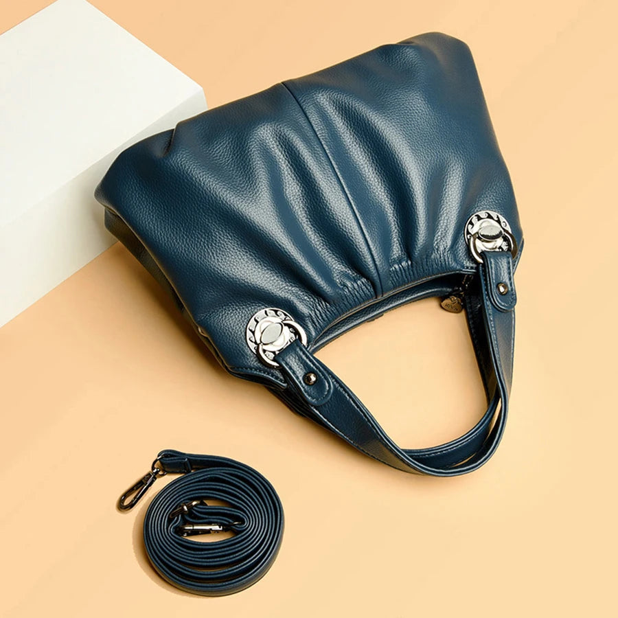 Luxury High-Quality Genuine Leather Women's Shoulder Bag-Handbags-Green-Free Shipping Leatheretro