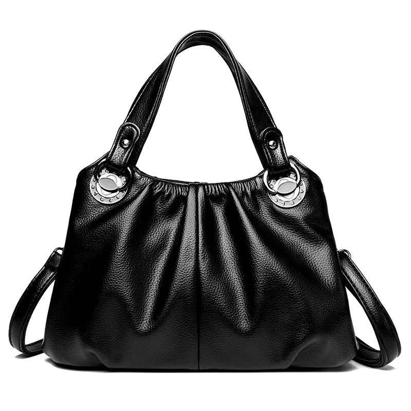 Luxury High-Quality Genuine Leather Women's Shoulder Bag-Handbags-Black-Free Shipping Leatheretro