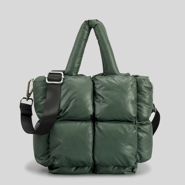 Luxury Nylon Large Tote Shoulder Handbag-Tote Bag-Mini Nylon Bag-Green-Free Shipping Leatheretro
