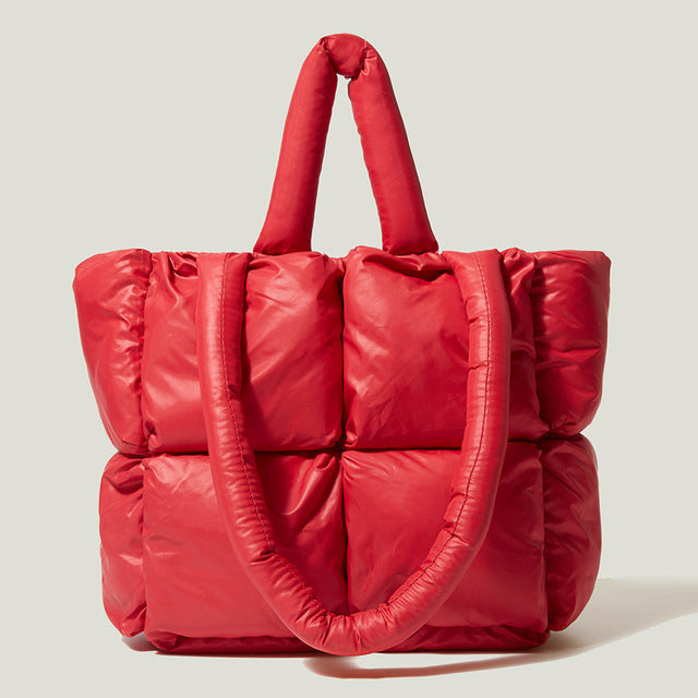 Luxury Nylon Large Tote Shoulder Handbag-Tote Bag-Large Nylon Bag-Red-Free Shipping Leatheretro