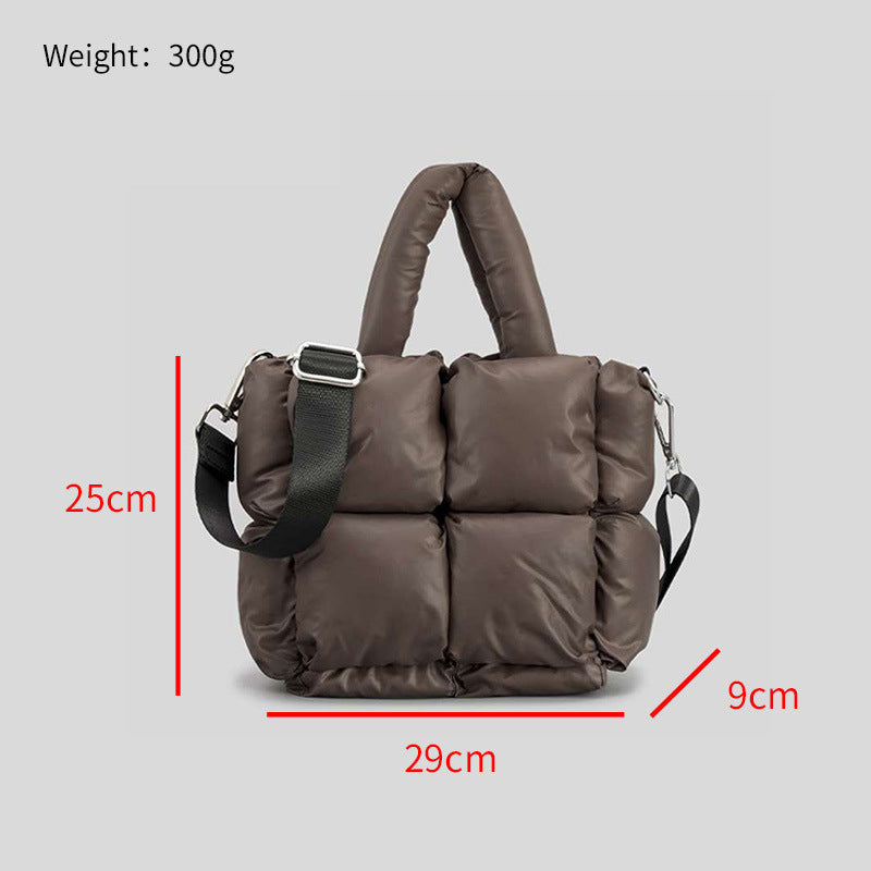 Luxury Nylon Large Tote Shoulder Handbag-Tote Bag-Large Nylon Bag-Gray-Free Shipping Leatheretro