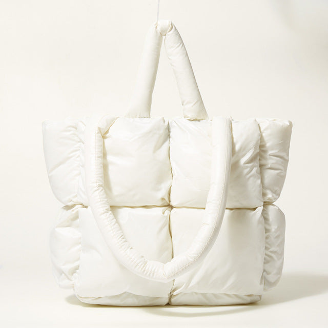 Luxury Nylon Large Tote Shoulder Handbag-Tote Bag-Large Nylon Bag-Beige-Free Shipping Leatheretro