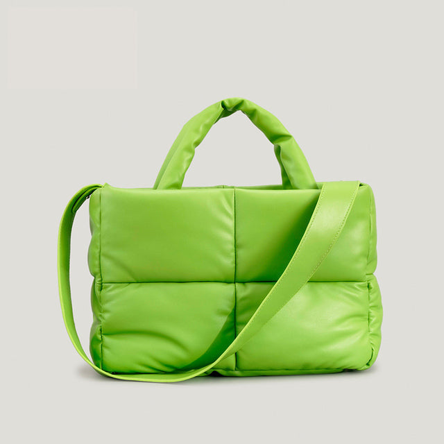 Luxury Nylon Large Tote Shoulder Handbag-Tote Bag-Leather Padded Bag-Lush Green-Free Shipping Leatheretro
