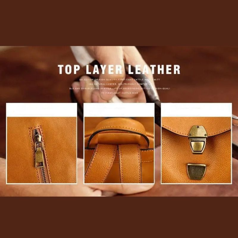 Luxury Retro Leather Women’s Backpack-Backpacks-Black-Free Shipping Leatheretro