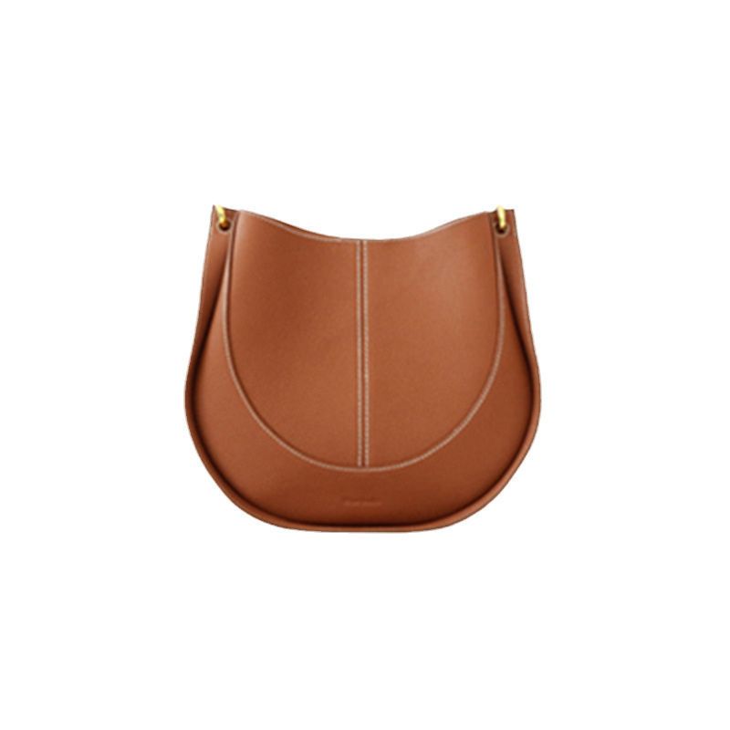Luxury Soft Leather Crossbody Saddle Bag-Handbags-Brown-Free Shipping Leatheretro