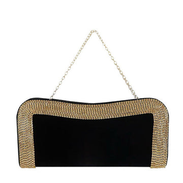 Luxury Velvet Clutch Diamond Ladies Handbag-Clutch-Black-Free Shipping Leatheretro