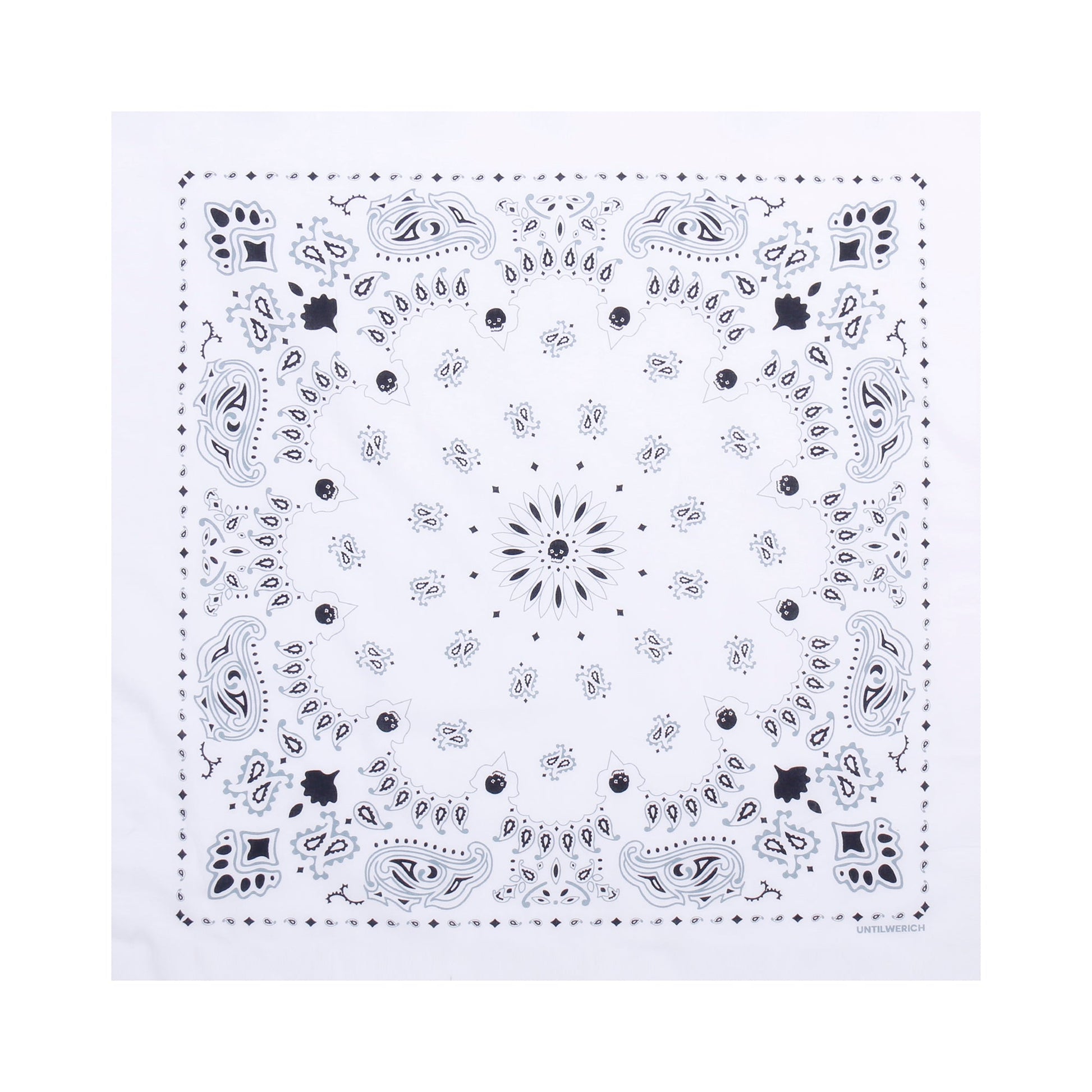 UNTILWERICH Paisley Square Bandana-Accessories-One Size-White-Free Shipping Leatheretro