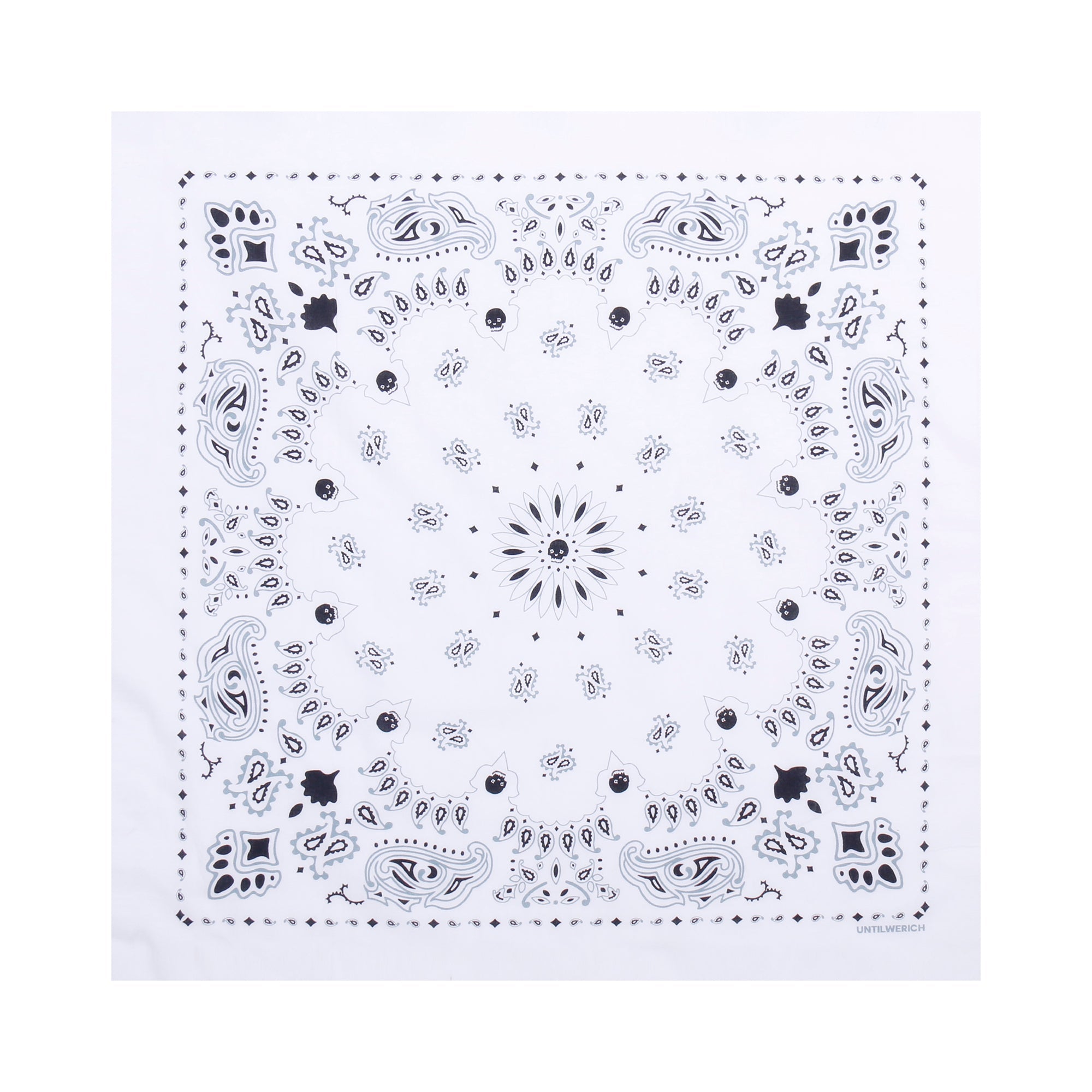 UNTILWERICH Paisley Square Bandana-Accessories-One Size-White-Free Shipping Leatheretro
