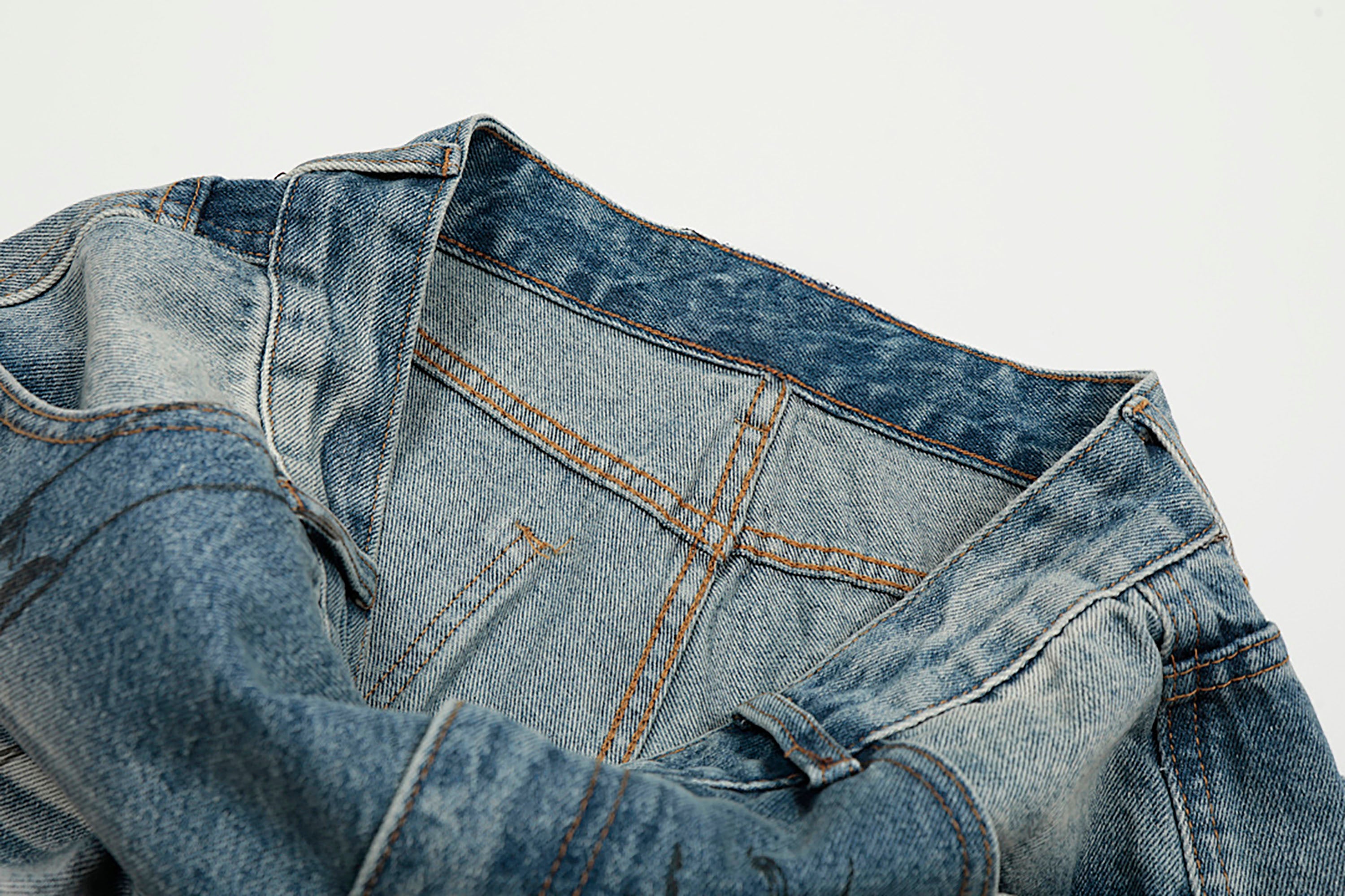 CLP Washed Graffiti Jeans-Jeans-S-Free Shipping Leatheretro