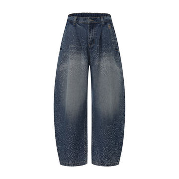 VANN VALRENCE Washed Diamond Curved Wide-Leg Jeans-Jeans-S-Free Shipping Leatheretro
