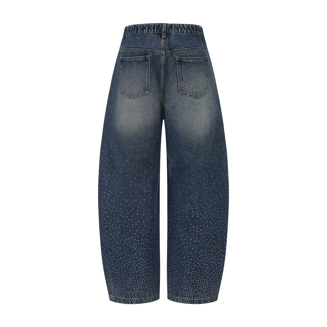 VANN VALRENCE Washed Diamond Curved Wide-Leg Jeans-Jeans-S-Free Shipping Leatheretro