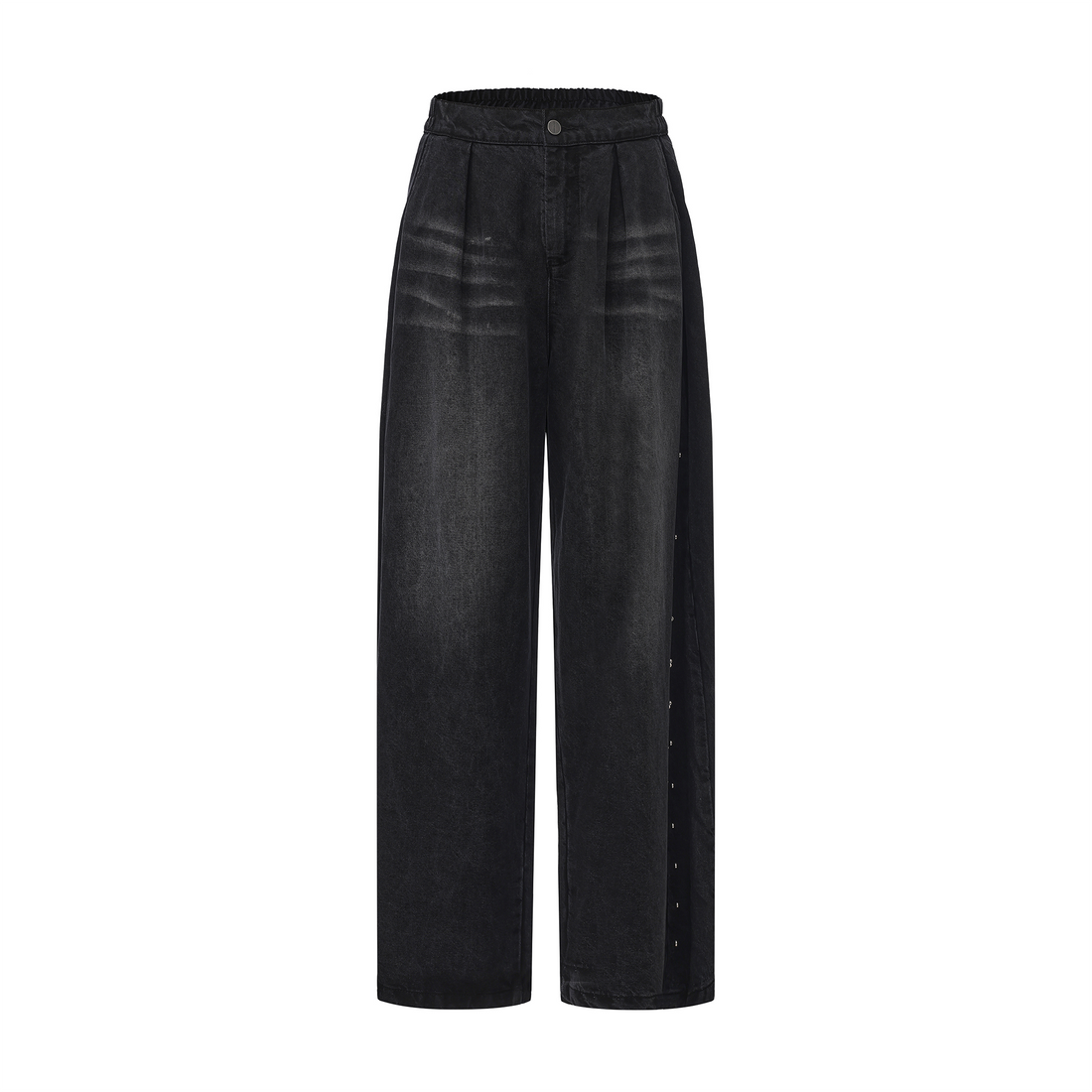 VANN VALRENCE Washed Rivet Tencel Straight-Leg Jeans-Jeans-S-Free Shipping Leatheretro