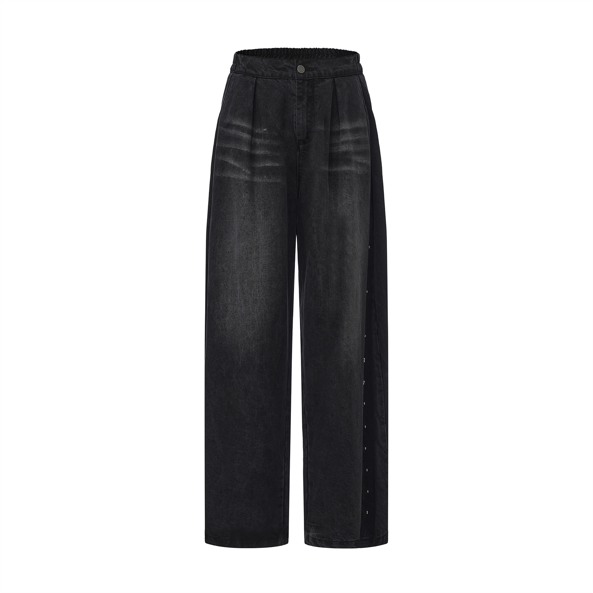 VANN VALRENCE Washed Rivet Tencel Straight-Leg Jeans-Jeans-S-Free Shipping Leatheretro
