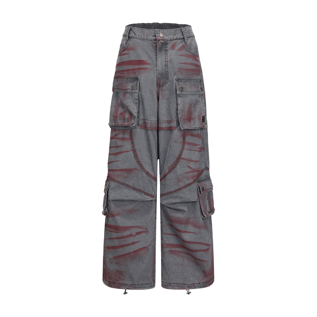 VANN VALRENCE Washed Distressed Multi-Pocket Utility Jeans-Jeans-S-Free Shipping Leatheretro