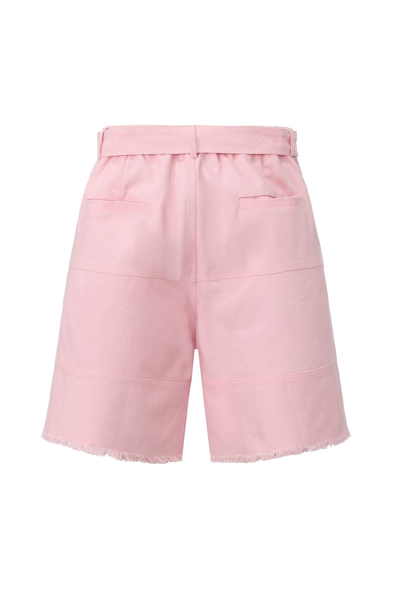 VANN VALRENCE Belt Raw-Edge Cotton Shorts-Shorts-S-Free Shipping Leatheretro