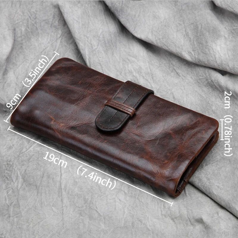 Men's Retro Classic Cowhide Leisure Wallets-Wallets & Money Clips-Retro Coffee-Free Shipping Leatheretro