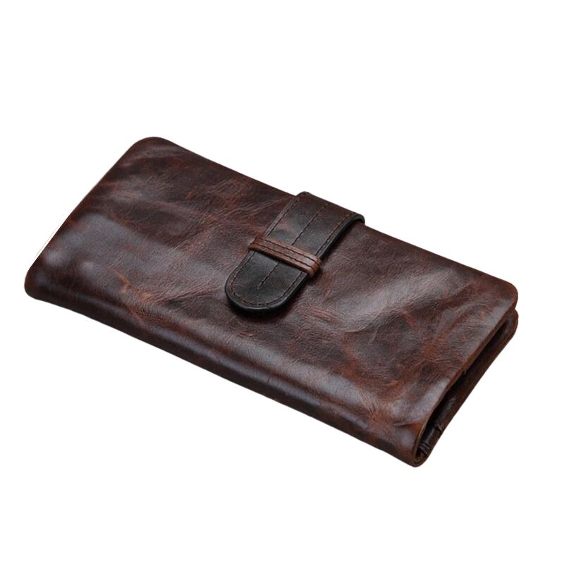 Men's Retro Classic Cowhide Leisure Wallets-Wallets & Money Clips-Retro Coffee-Free Shipping Leatheretro