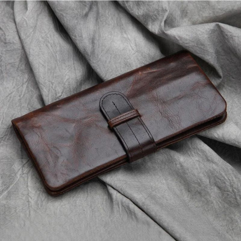 Men's Retro Classic Cowhide Leisure Wallets-Wallets & Money Clips-Retro Coffee-Free Shipping Leatheretro