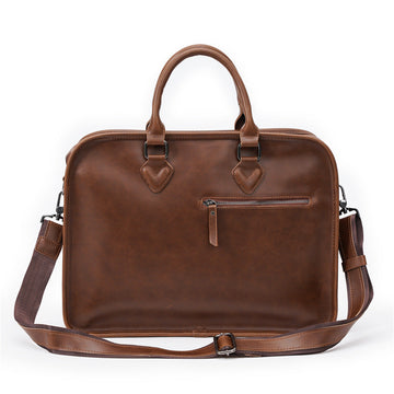 Men's Vintage Leather Briefcase Shoulder Bag-Briefcase-Brown-Free Shipping Leatheretro
