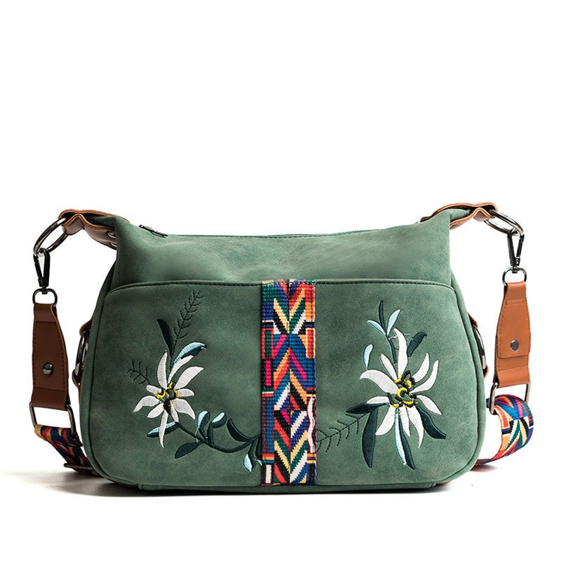 Multifunction Shoulder Embroidery Handbag-Handbags-Black-Free Shipping Leatheretro