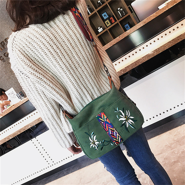 Multifunction Shoulder Embroidery Handbag-Handbags-Black-Free Shipping Leatheretro