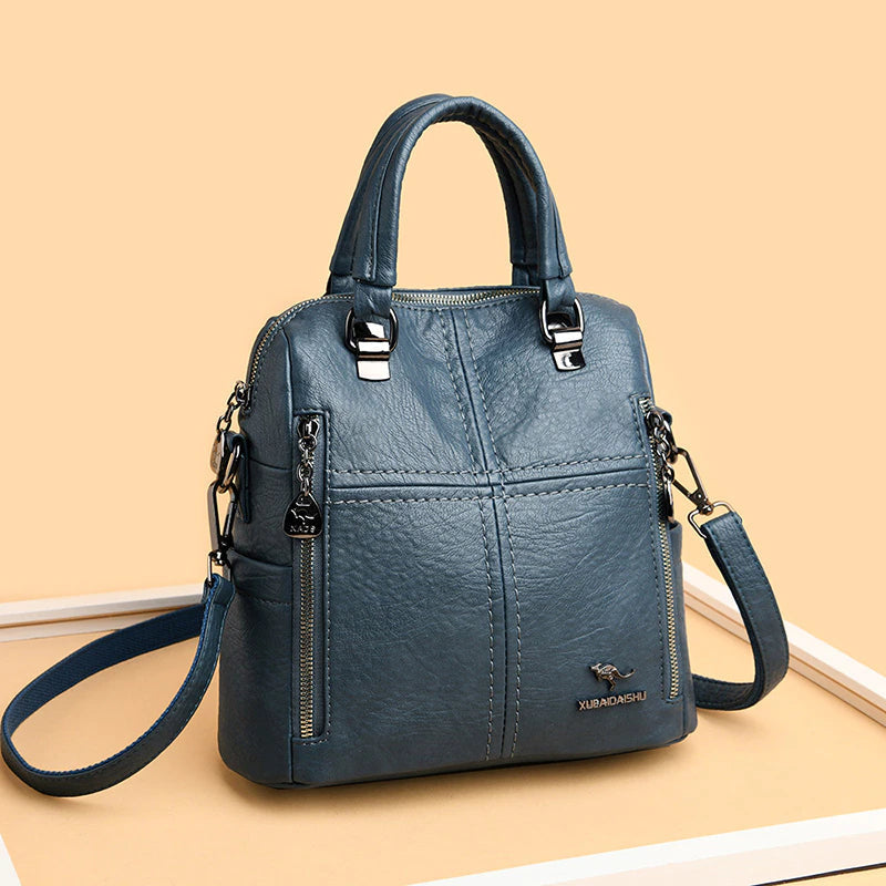 Multifunction Women Shoulder Bag Travel Backpack-Backpacks-Black-Free Shipping Leatheretro