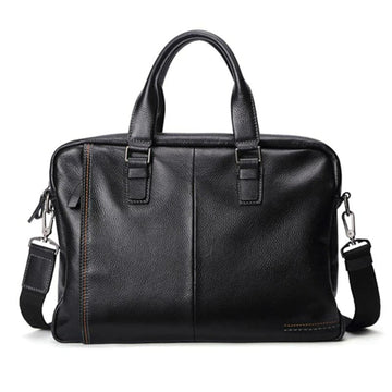 Natural Genuine Leather Men's Briefcase-Briefcase-Black-Free Shipping Leatheretro