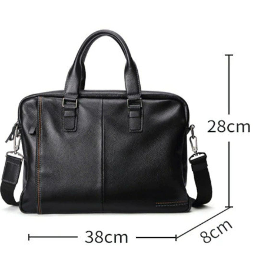 Natural Genuine Leather Men's Briefcase-Briefcase-Black-Free Shipping Leatheretro