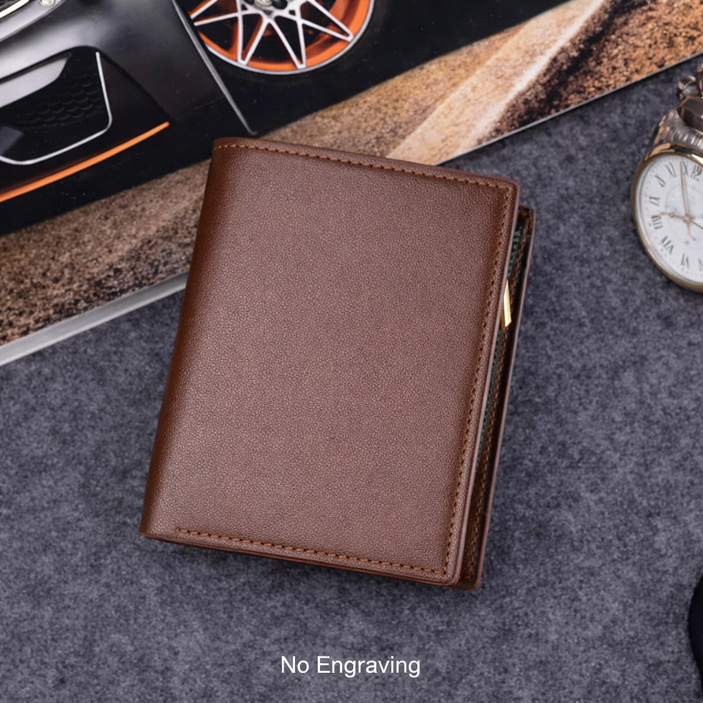 Men’s Custom Name / Photo Engraved Wallet | High-Quality PU Leather Short Purse | Personalized Gift-Wallets & Money Clips-No Engraving-Free Shipping Leatheretro