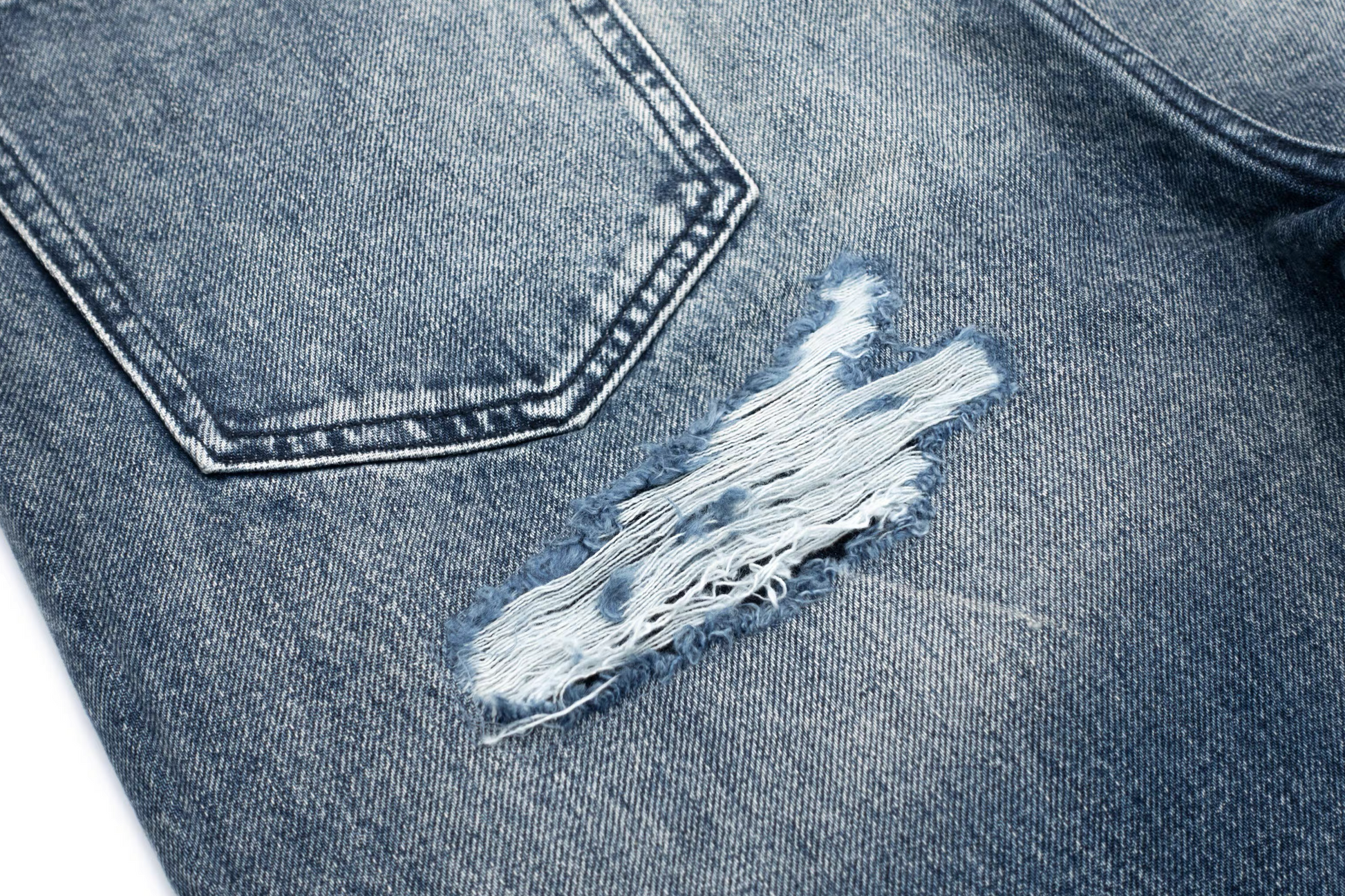 IN EXISTENCE x STM Washed Patched Distressed Straight Jeans-Jeans-S-Free Shipping Leatheretro