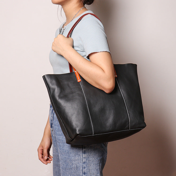 Large Capacity Mother Fashion Leather Tote Bag-Tote Bag-Red-Free Shipping Leatheretro