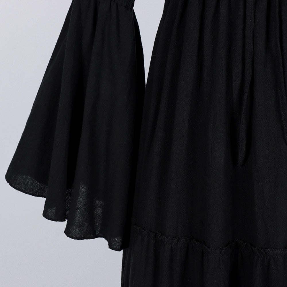 Medieval Vintage Royal Court Dress-Black-S-Free Shipping Leatheretro