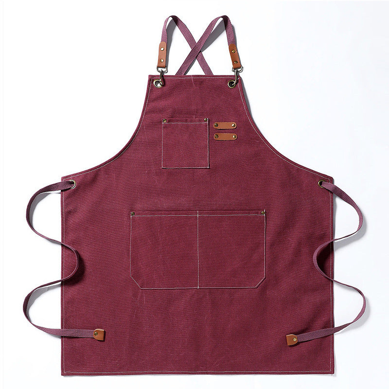 Heavy-Duty Canvas Apron – BBQ, Nail Salon, Kitchen Workwear, Home & Commercial Use-Canvas Aprons-Off-white.-Free Shipping Leatheretro