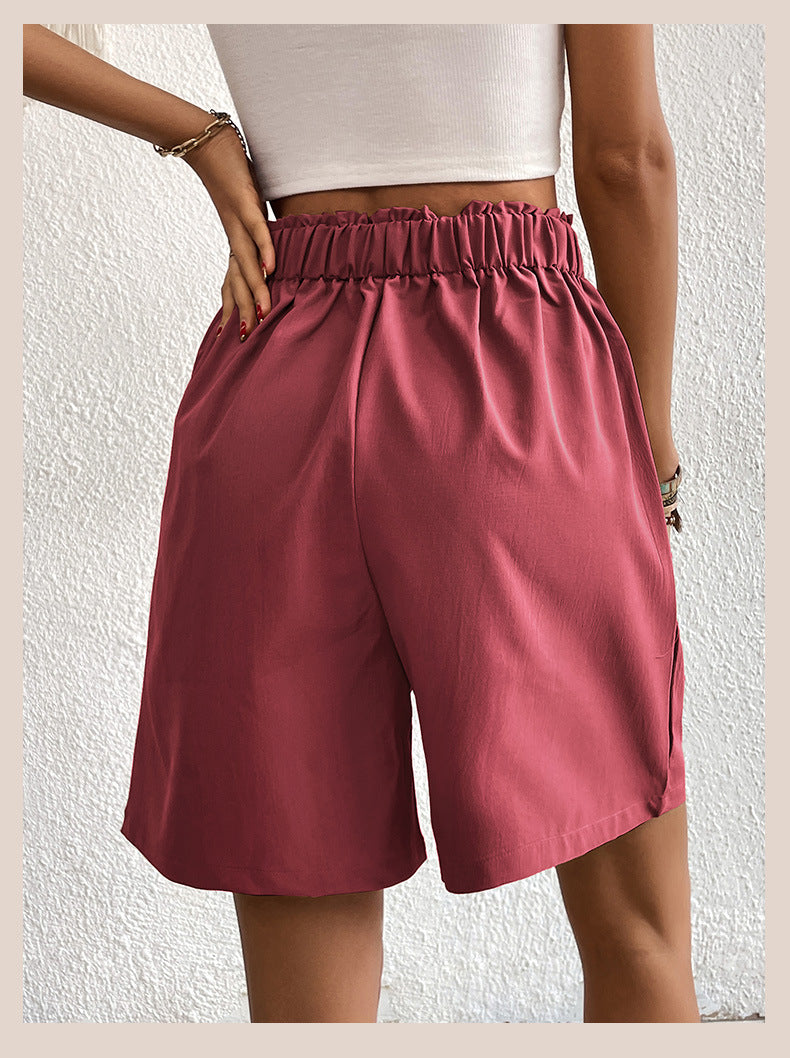 Summer High Waist Short Pants for Women-Shorts-Khaki-S-Free Shipping Leatheretro