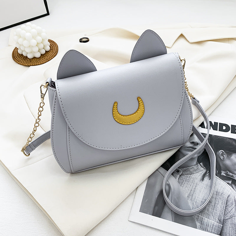 Sailor Moon Inspired Cute Cat Shoulder Bag-White-Free Shipping Leatheretro