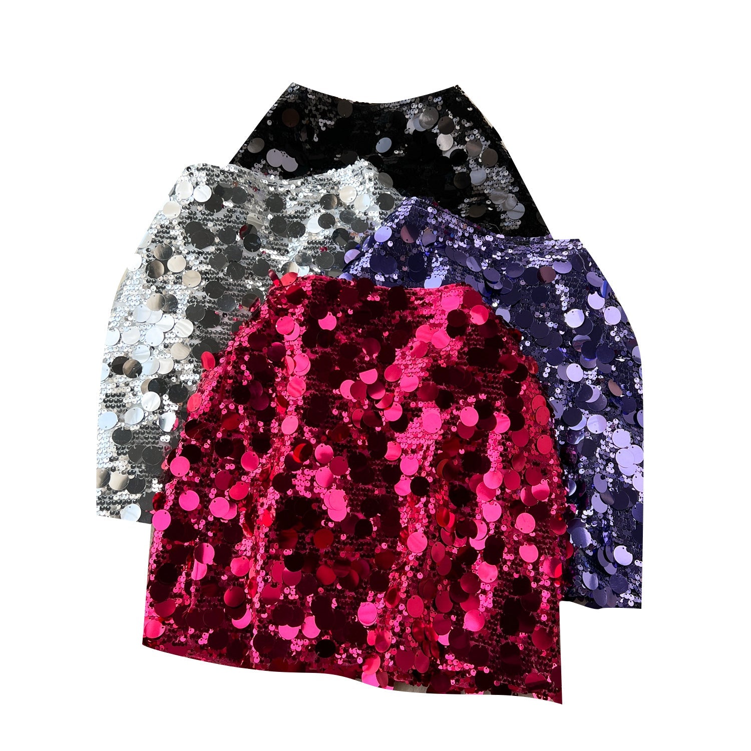 Sexy Sequined Summer A Line Mini Skirts-Skirts-Purple-S-Free Shipping Leatheretro