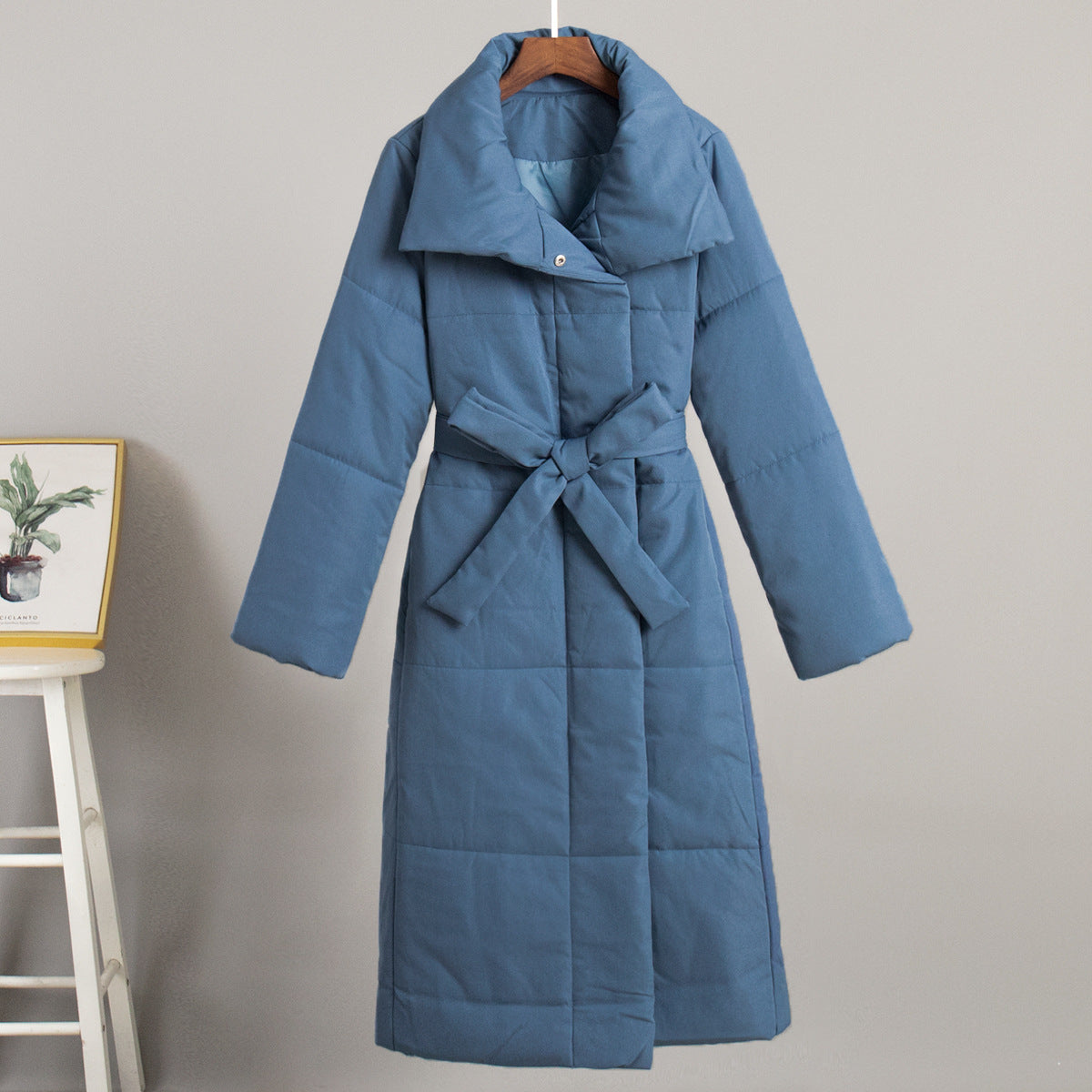 Casual Stand Collar Winter Cotton Hoodie Jacket Coats-Outerwear-Blue-S-Free Shipping Leatheretro