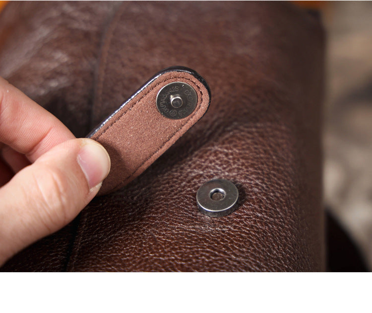 Genuine with Full-Grain Vegetable-Tanned Leather Bag-Handbags-Dark Coffee-Free Shipping Leatheretro