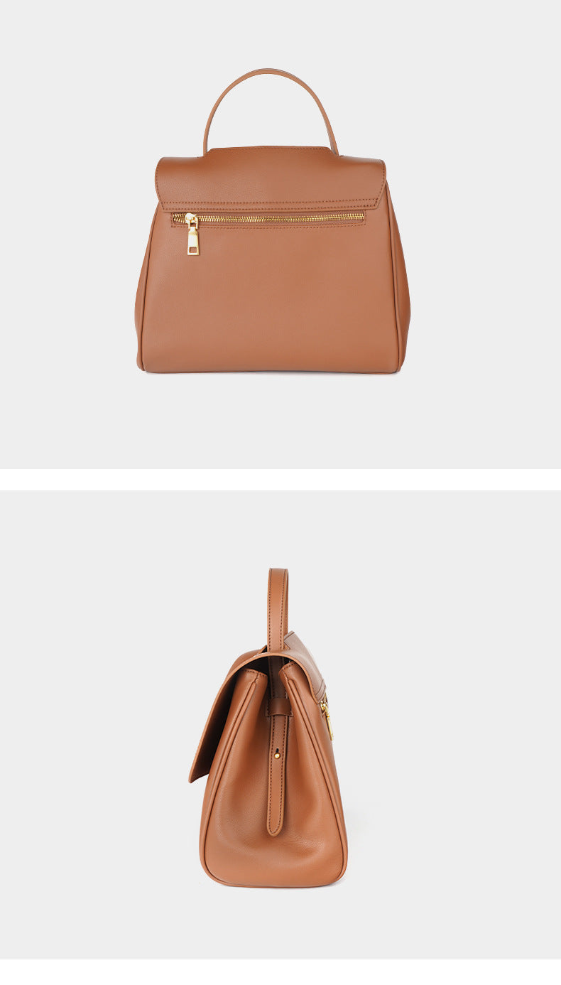 Women's Soft Leather Tote Bag-Tote Bags-Ice cream white-Free Shipping Leatheretro