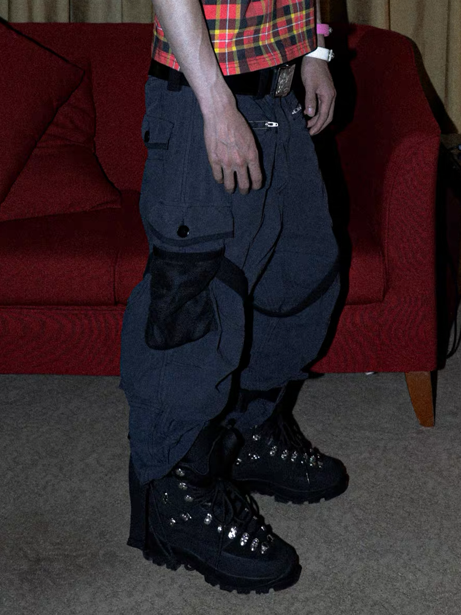 PCCVISION Adjustable Strap Washed Utility Cargo Pants-Pants-S (Preorder)-Free Shipping Leatheretro