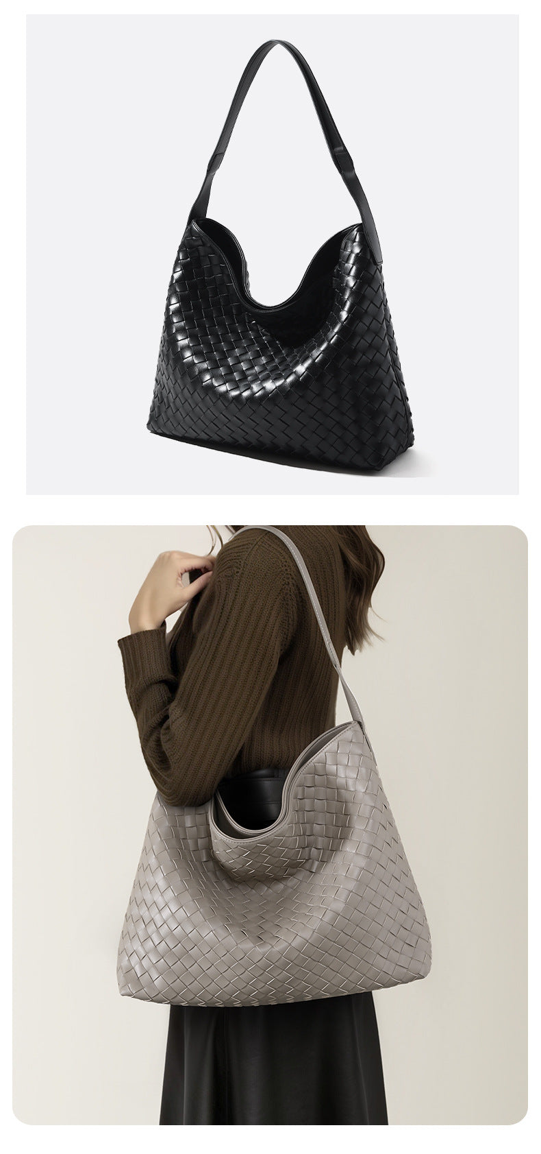 Handwoven Leather Crossbody Bag-Handbags-Green-Free Shipping Leatheretro