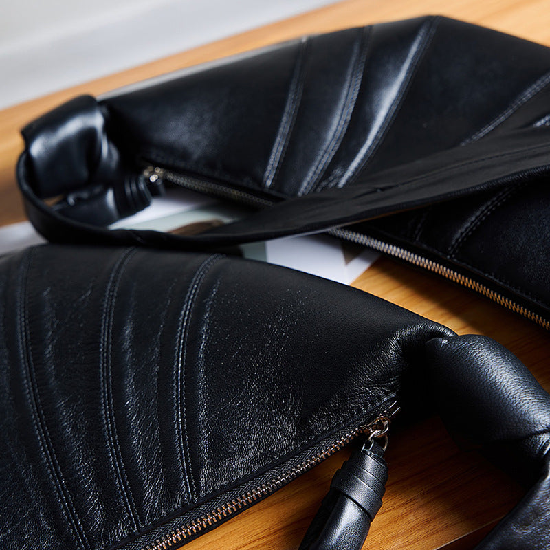 Sheepskin Bag Boho Shoulder Bag for Women-Handbags-Black-34*4*16-Free Shipping Leatheretro