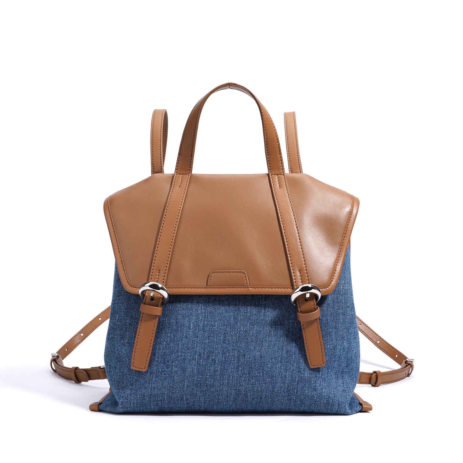 Casual Leather Denim Backpack-Backpack-Blue-Free Shipping Leatheretro