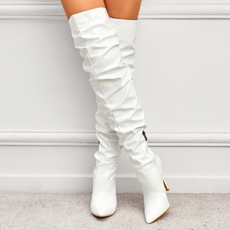 Fashion High Heels Thigh High Women Boots-boots-White-35-Free Shipping Leatheretro