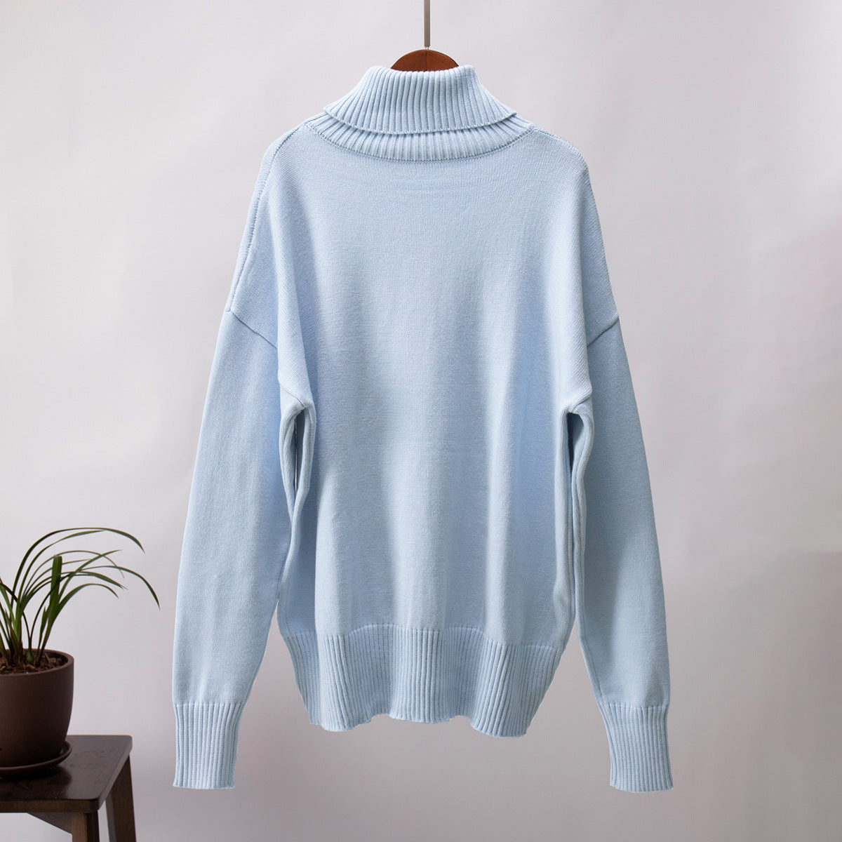 Classical High Neck Knitted Pullover Sweaters-Sweater&Hoodies-White-S-Free Shipping Leatheretro