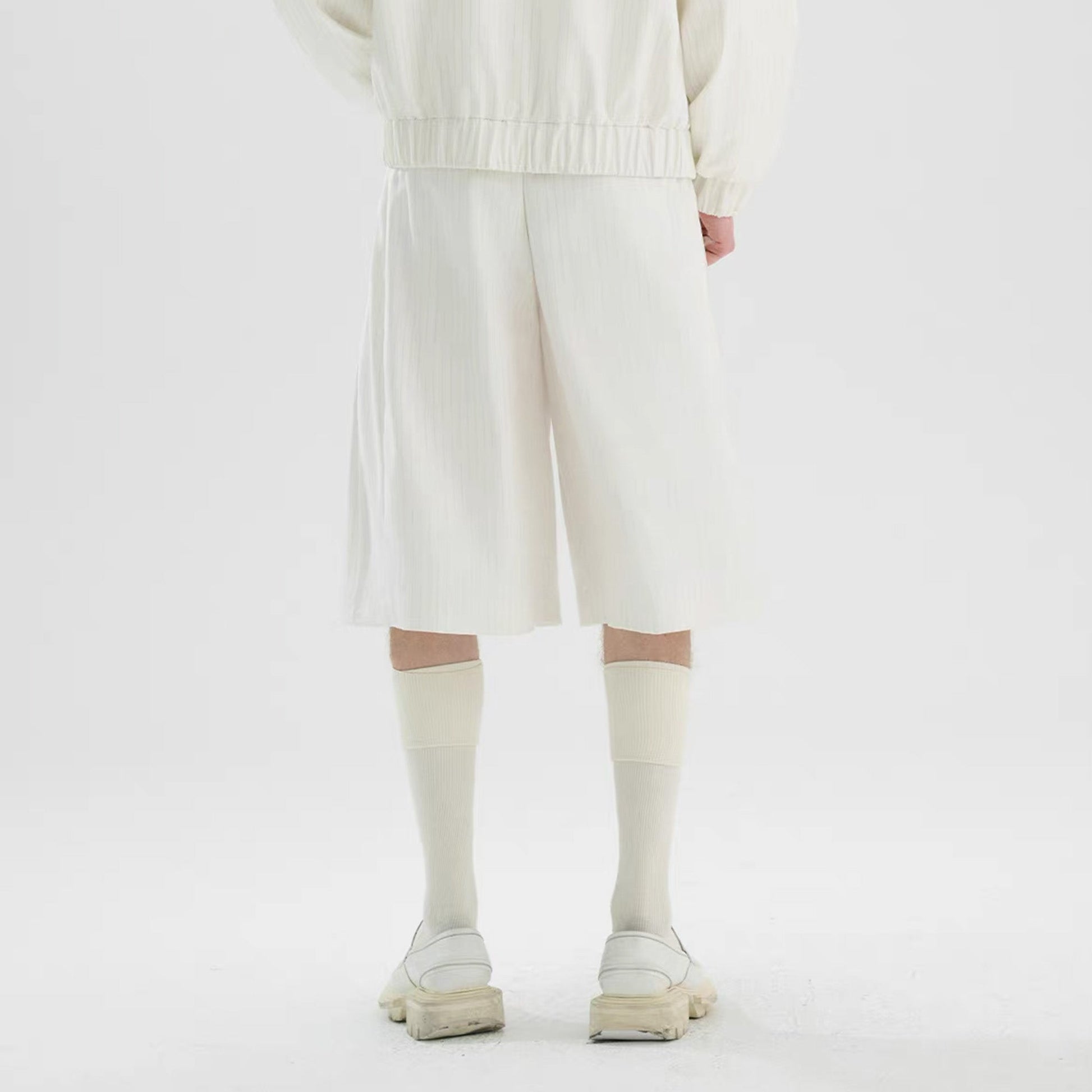 TIWILLTANG Pleated Pinstripe Skirt Shorts Pink/White-Shorts-S-White-Free Shipping Leatheretro